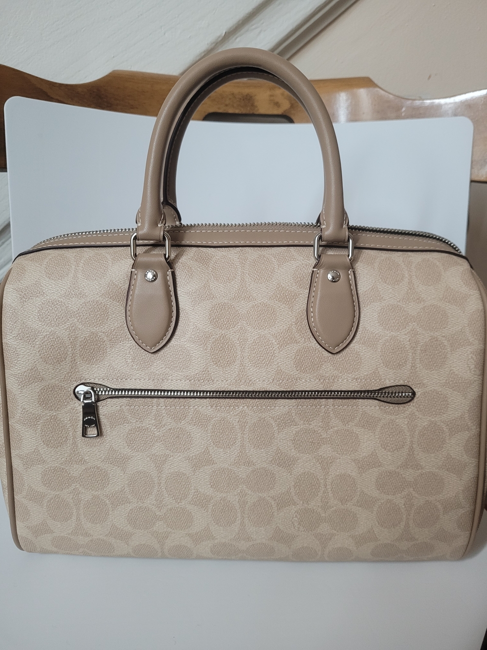 Coach Large Rowan Satchel Bag in Signature Canvas CV959 - Picture 10 of 16